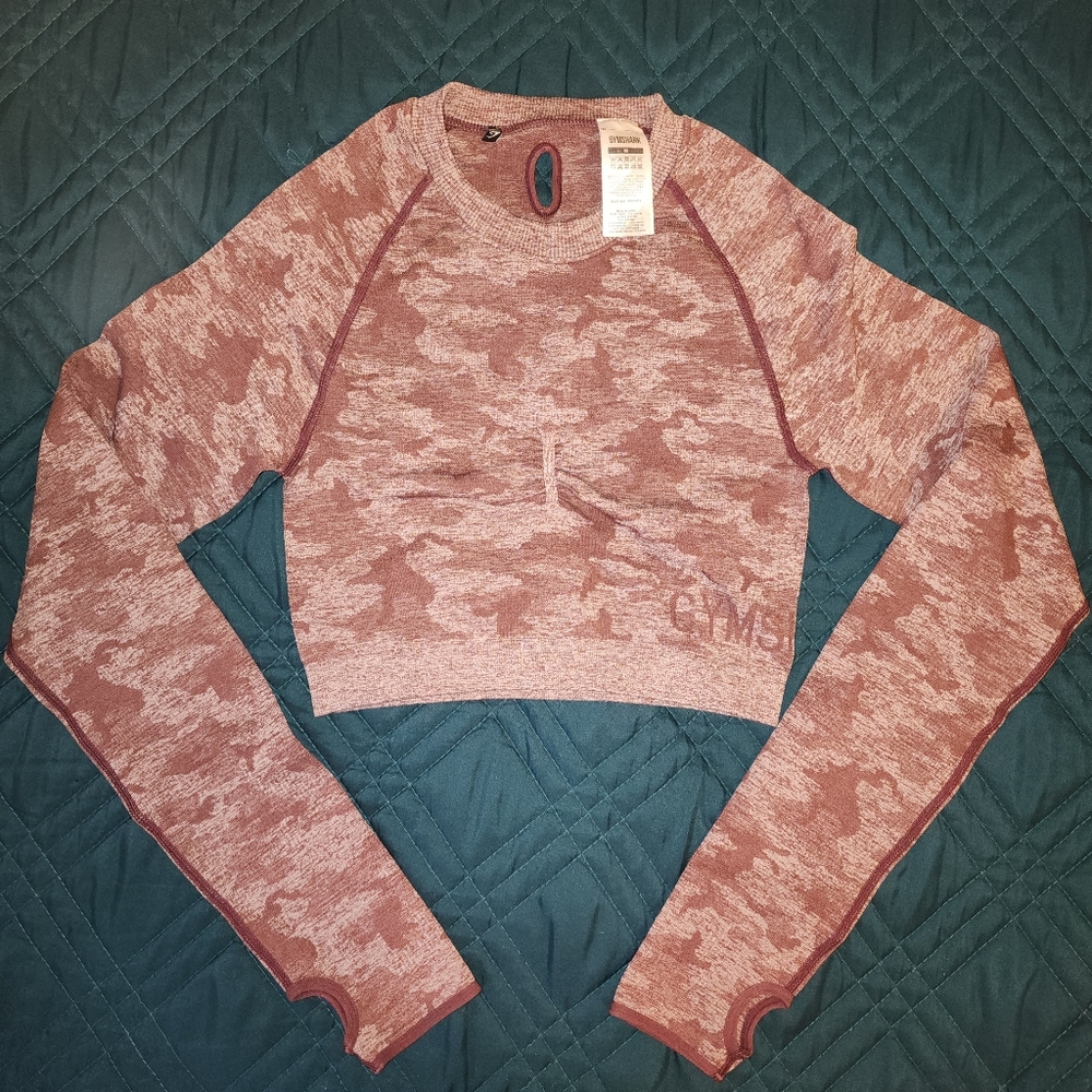Gymshark Camo Seamless Long Sleeve Crop Top